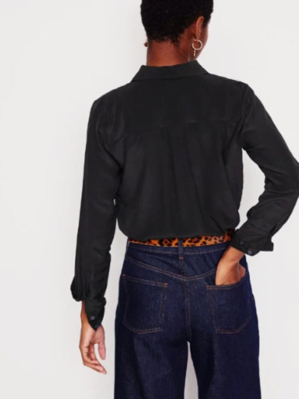 Boden Women’s Sienna Silk Shirt- Black 2R - Picture 4 of 4